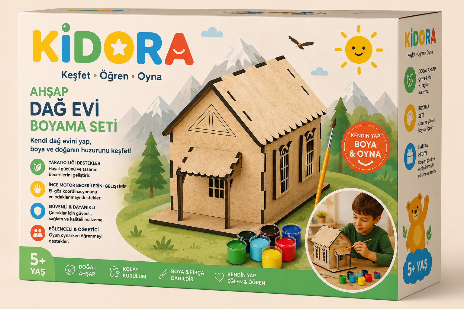 KIDORA Ahşap Boyama & Maket Aktivite Seti