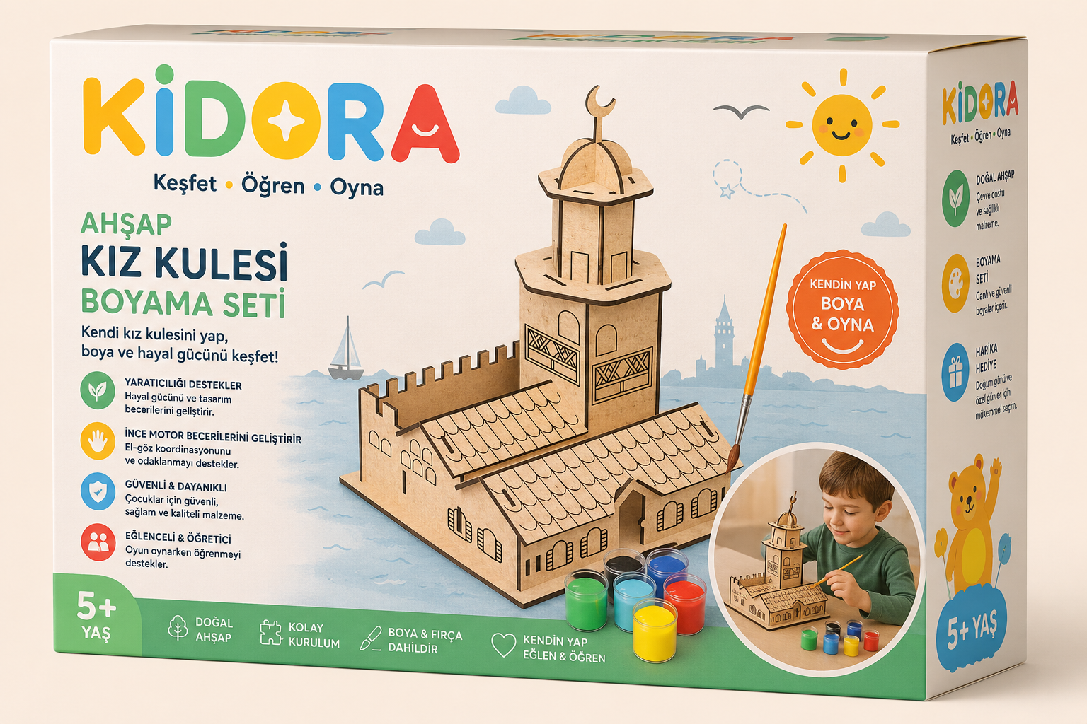 KIDORA Ahşap Boyama & Maket Aktivite Seti