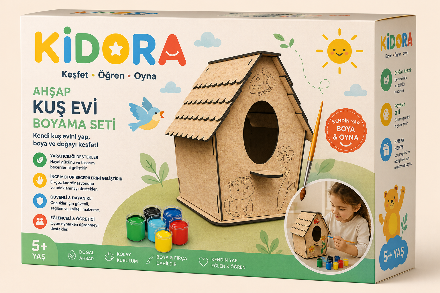 KIDORA Ahşap Boyama & Maket Aktivite Seti