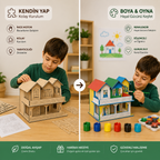KIDORA Ahşap Boyama & Maket Aktivite Seti