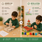KIDORA Ahşap Boyama & Maket Aktivite Seti
