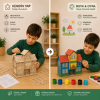 KIDORA Ahşap Boyama & Maket Aktivite Seti