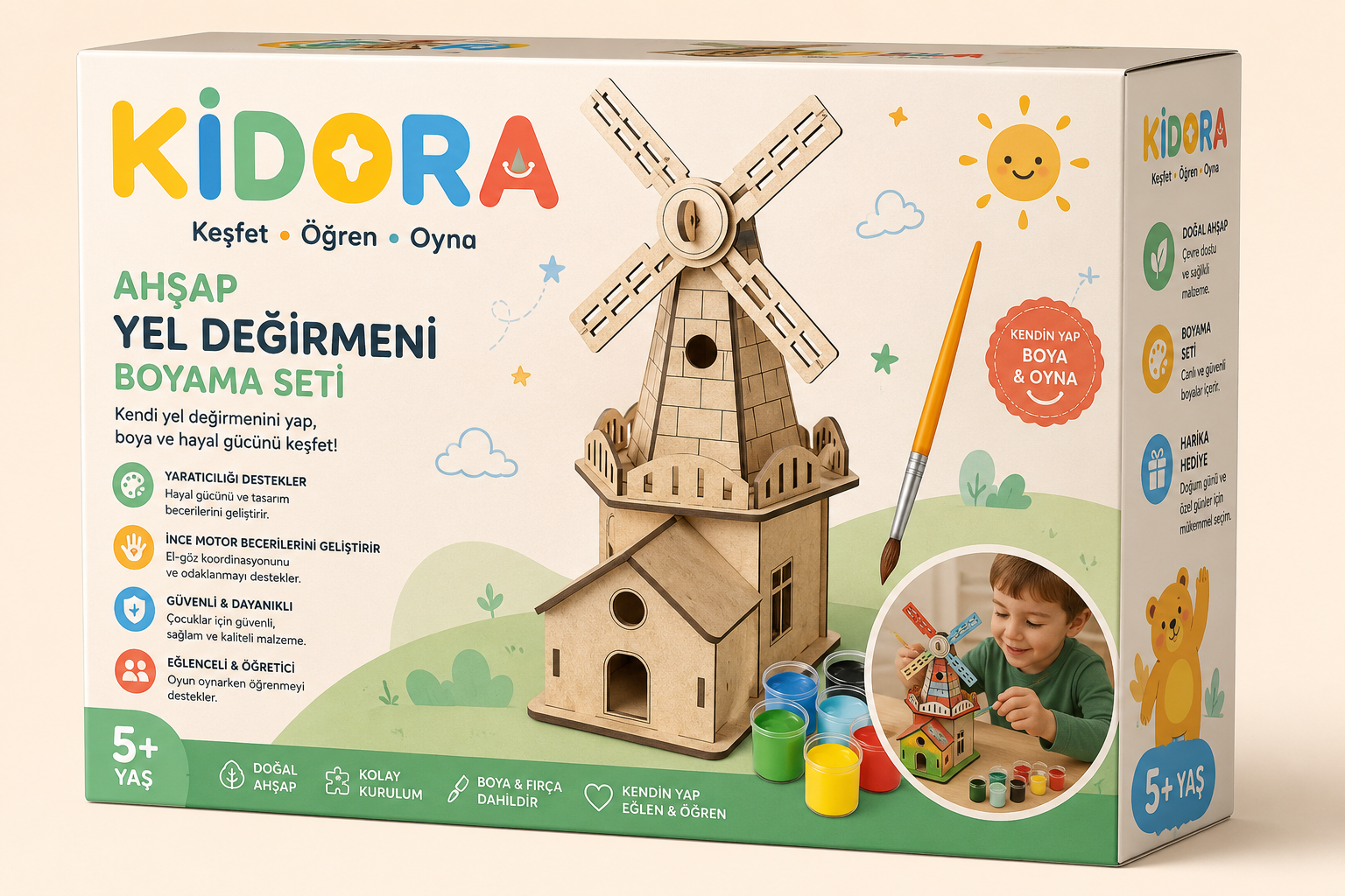 KIDORA Ahşap Boyama & Maket Aktivite Seti
