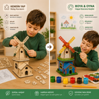 KIDORA Ahşap Boyama & Maket Aktivite Seti